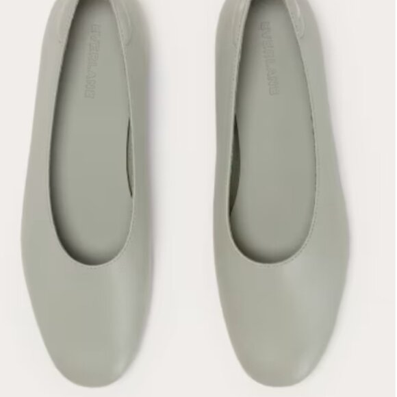 Everlane Shoes - Everlane Light Sage Leather Ballet Flats